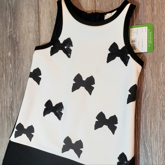 kate spade Other - *SOLD* Beautiful, Kate Spade toddler white dress with black sequin bows Sz. 2T